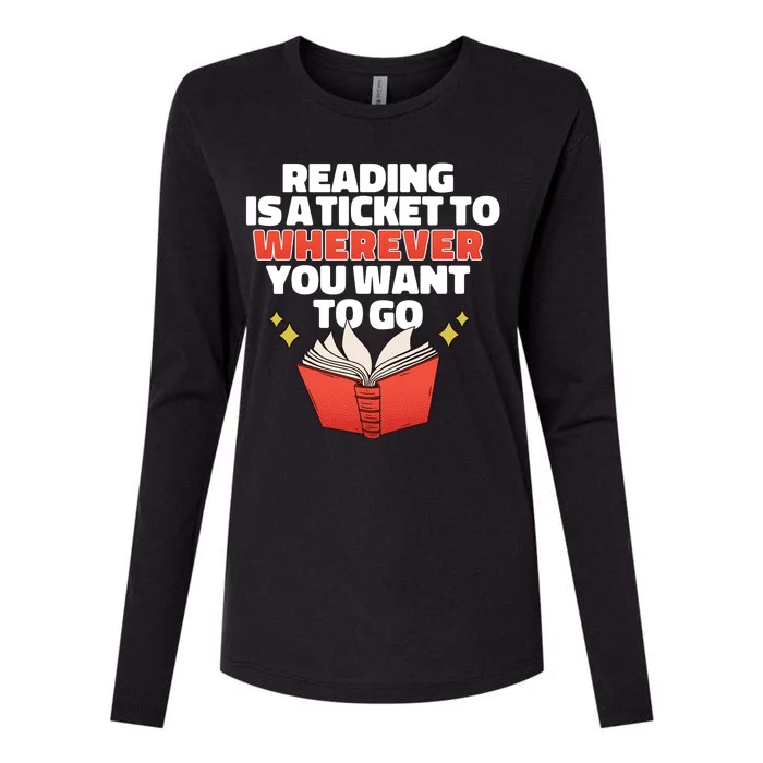 Reading Imagination Womens Cotton Relaxed Long Sleeve T-Shirt