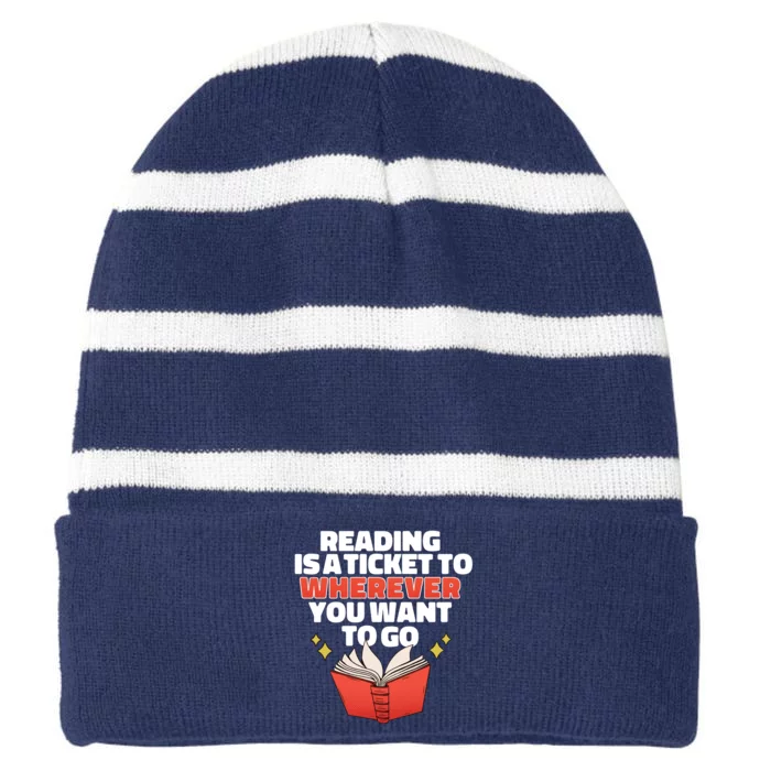 Reading Imagination Striped Beanie with Solid Band