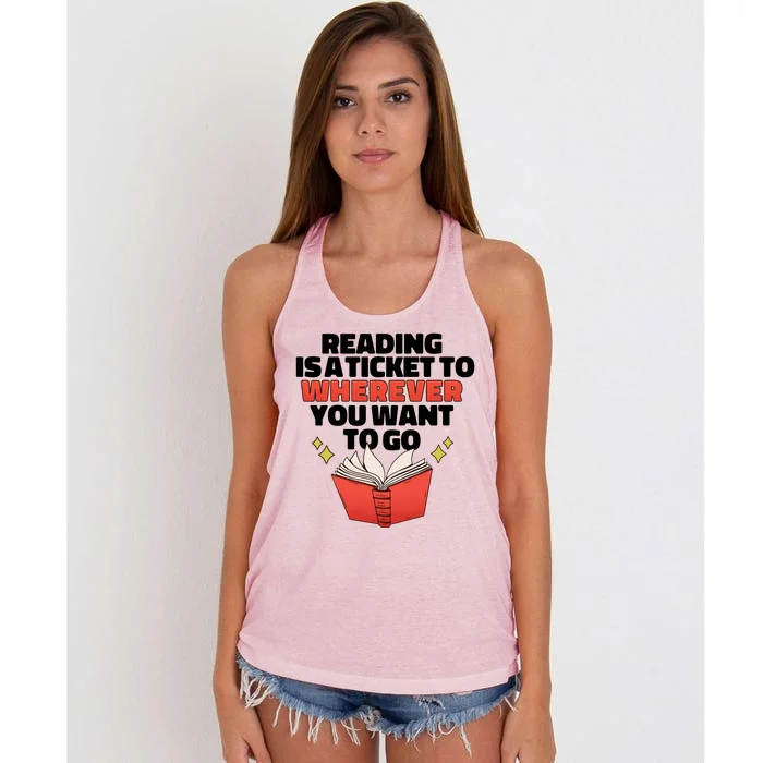 Reading Imagination Women's Knotted Racerback Tank