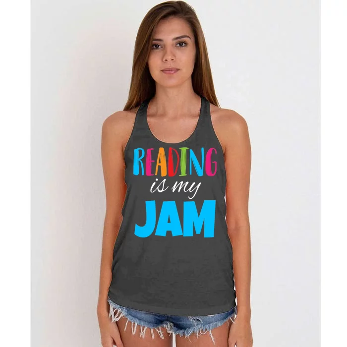 Reading Is My Jam Women's Knotted Racerback Tank