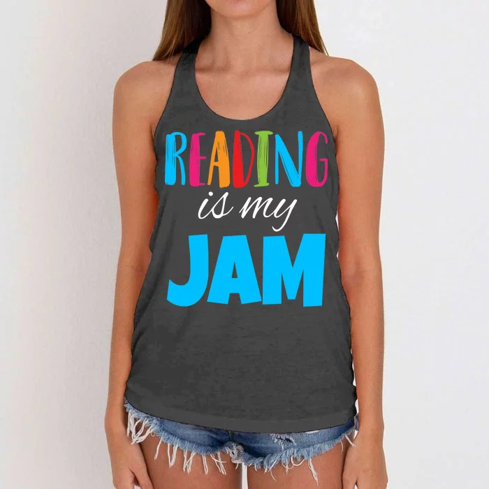 Reading Is My Jam Women's Knotted Racerback Tank