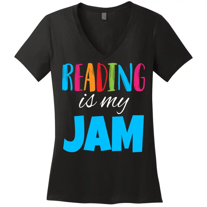 Reading Is My Jam Women's V-Neck T-Shirt