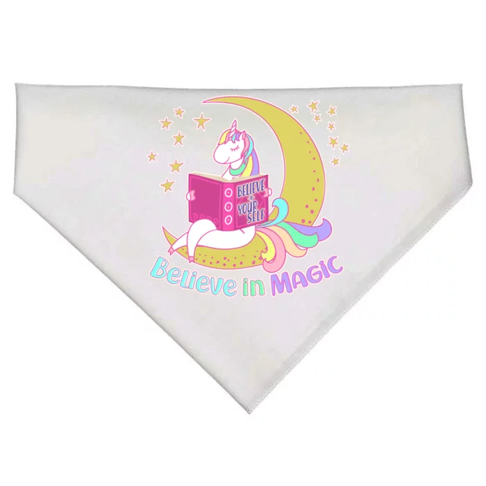 Reading Unicorn Believe In Yourself & Magic USA-Made Doggie Bandana