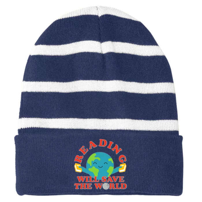 Reading Will Save The World Striped Beanie with Solid Band