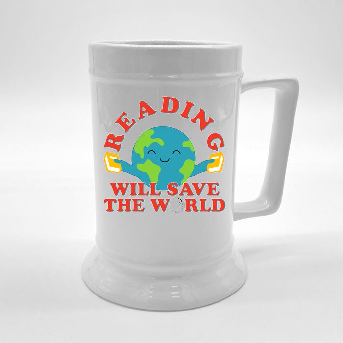 Reading Will Save The World Front & Back Beer Stein