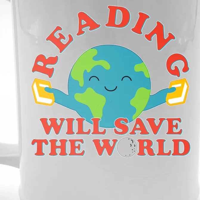 Reading Will Save The World Front & Back Beer Stein