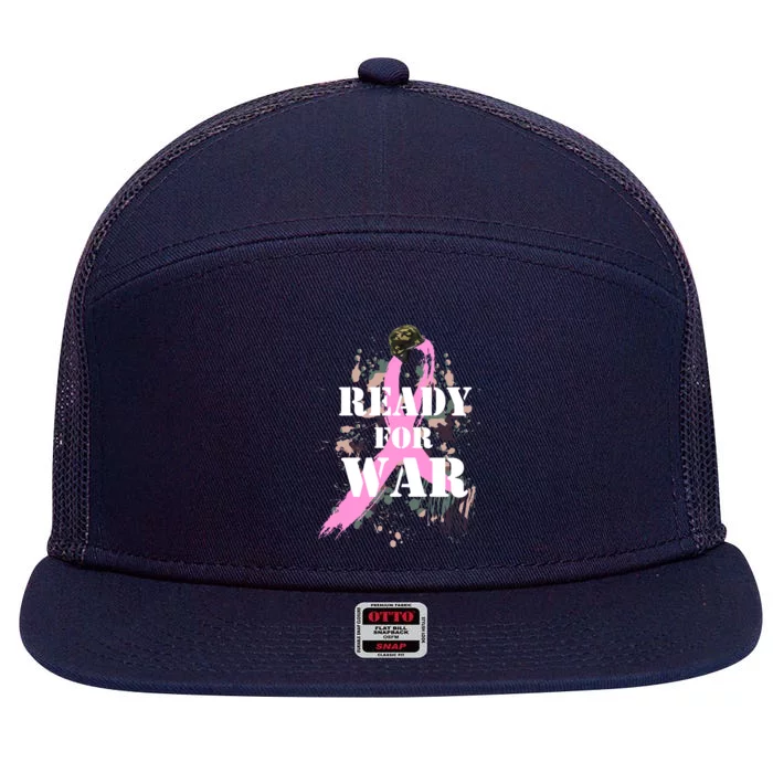 Ready For War Breast Cancer 7 Panel Mesh Trucker Snapback Hat