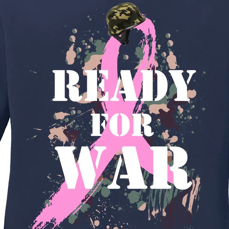 Ready For War Breast Cancer Ladies Long Sleeve Shirt