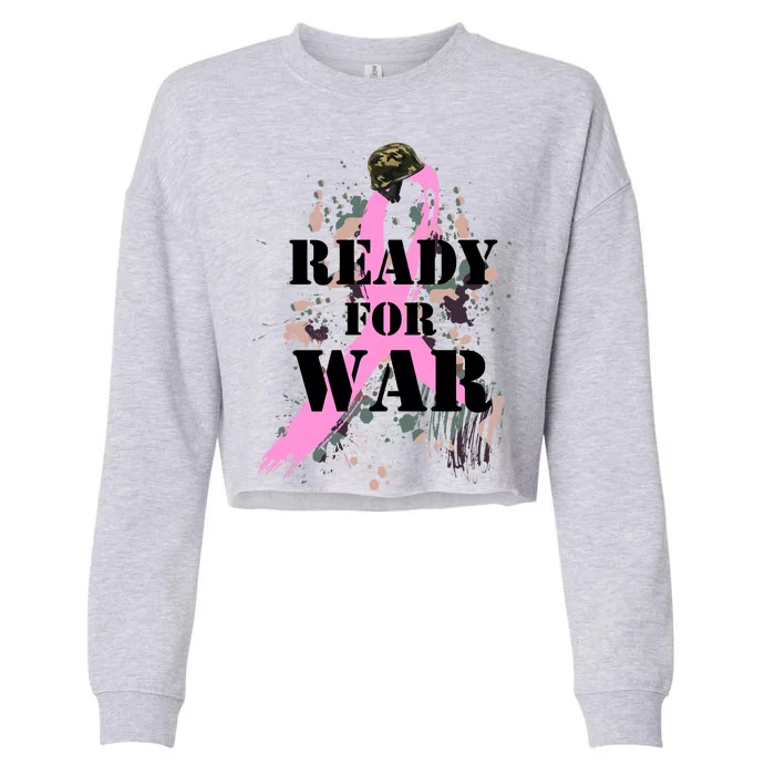 Ready For War Breast Cancer Cropped Pullover Crew