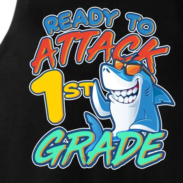 Ready To Attack 1st Grade Shark Ladies Tri-Blend Wicking Tank