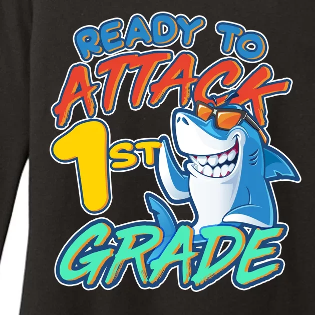 Ready To Attack 1st Grade Shark Womens CVC Long Sleeve Shirt