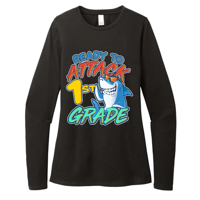 Ready To Attack 1st Grade Shark Womens CVC Long Sleeve Shirt