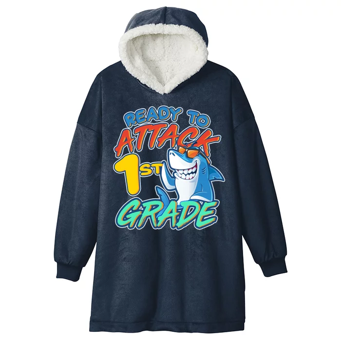 Ready To Attack 1st Grade Shark Hooded Wearable Blanket