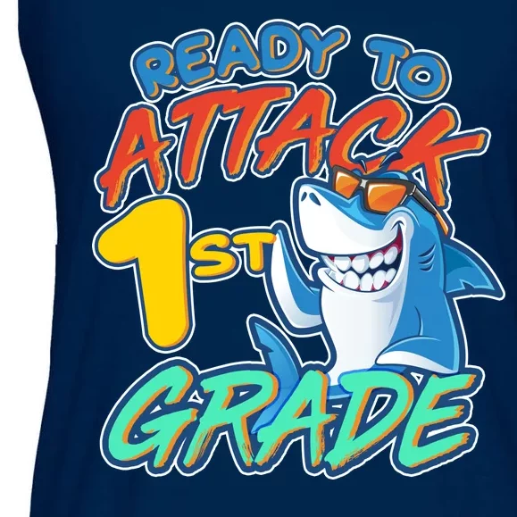 Ready To Attack 1st Grade Shark Ladies Essential Flowy Tank