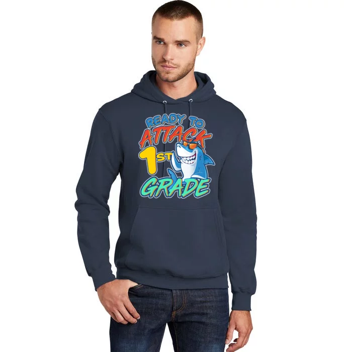 Ready To Attack 1st Grade Shark Tall Hoodie