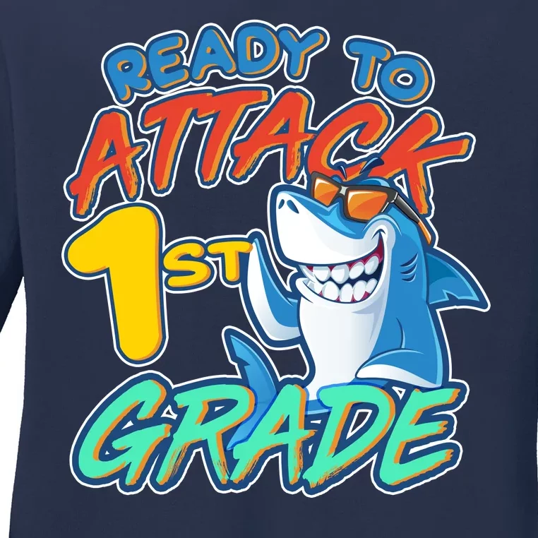 Ready To Attack 1st Grade Shark Ladies Long Sleeve Shirt