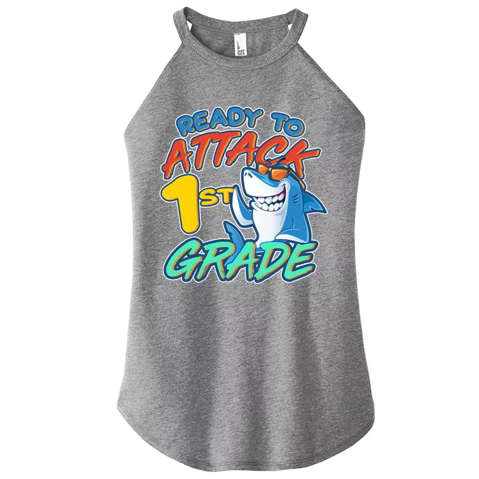 Ready To Attack 1st Grade Shark Women’s Perfect Tri Rocker Tank