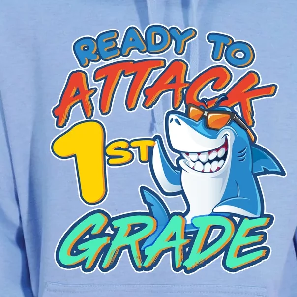 Ready To Attack 1st Grade Shark Unisex Surf Hoodie