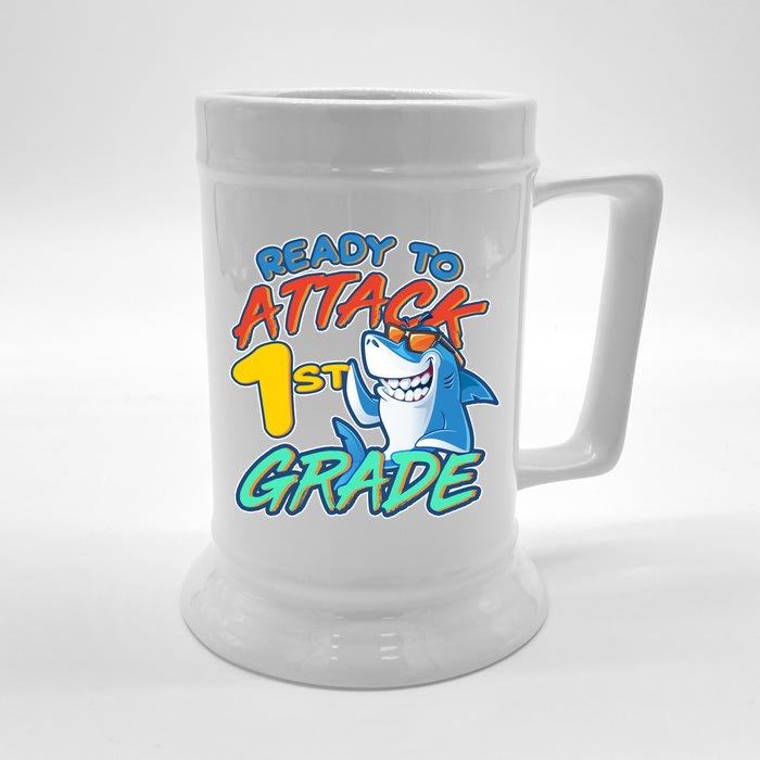 Ready To Attack 1st Grade Shark Front & Back Beer Stein