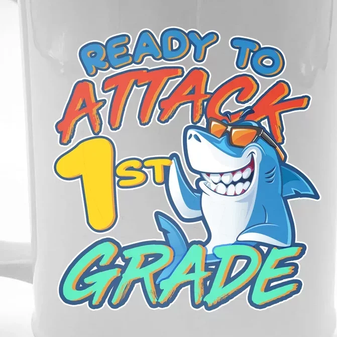 Ready To Attack 1st Grade Shark Front & Back Beer Stein