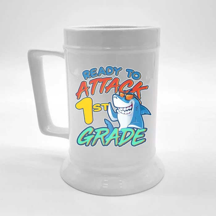 Ready To Attack 1st Grade Shark Front & Back Beer Stein