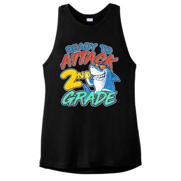 Ready to Attack 2nd Grade Shark Ladies Tri-Blend Wicking Tank