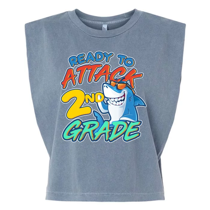 Ready to Attack 2nd Grade Shark Garment-Dyed Women's Muscle Tee