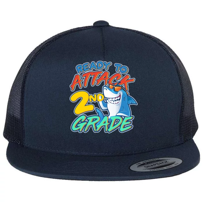 Ready to Attack 2nd Grade Shark Flat Bill Trucker Hat