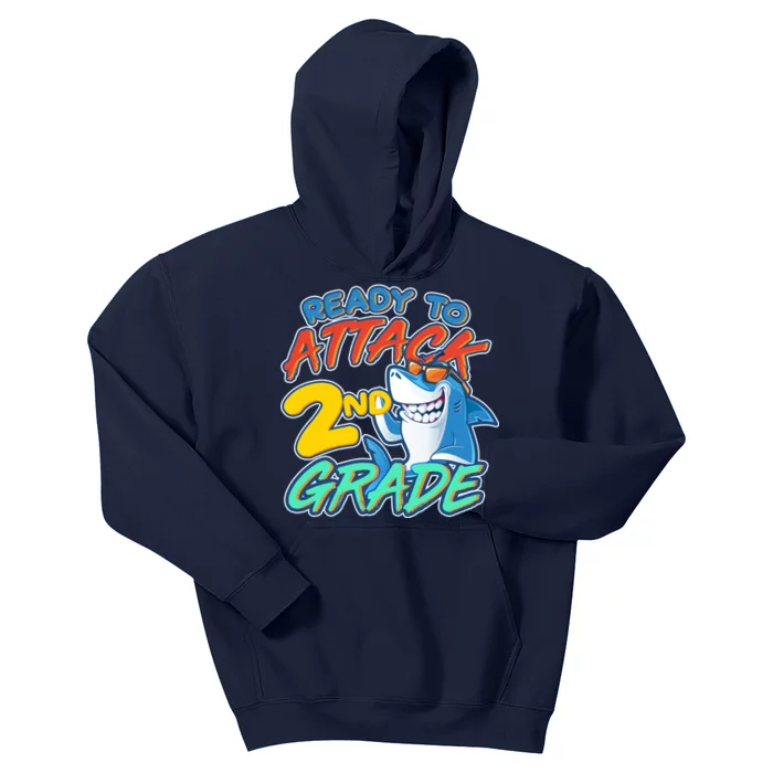 Ready to Attack 2nd Grade Shark Kids Hoodie