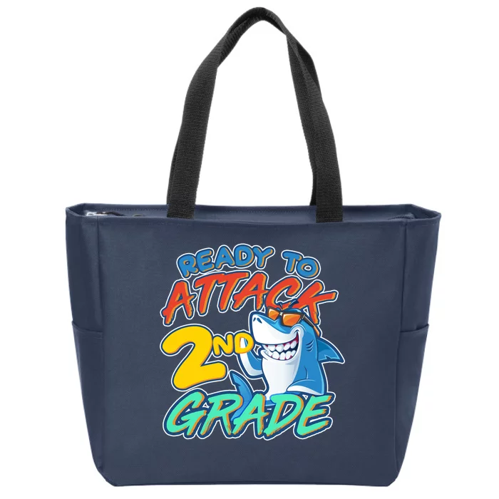 Ready to Attack 2nd Grade Shark Zip Tote Bag