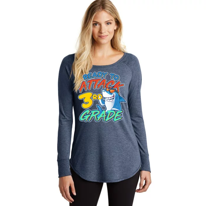 Ready To Attack 3rd Grade Shark Women's Perfect Tri Tunic Long Sleeve Shirt