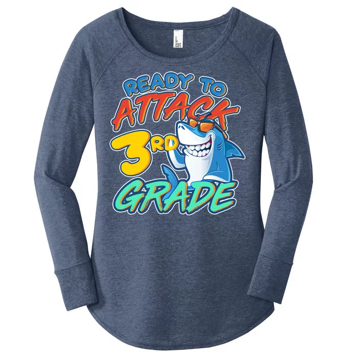 Ready To Attack 3rd Grade Shark Women's Perfect Tri Tunic Long Sleeve Shirt