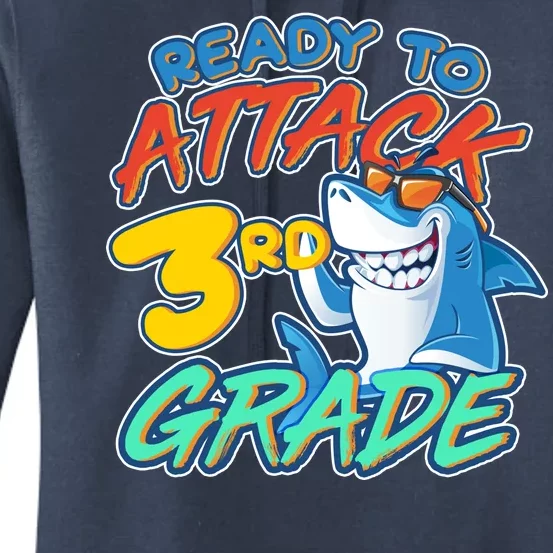 Ready To Attack 3rd Grade Shark Women's Pullover Hoodie