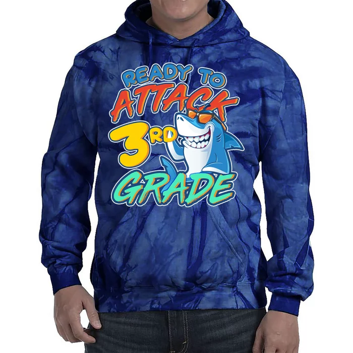 Ready To Attack 3rd Grade Shark Tie Dye Hoodie