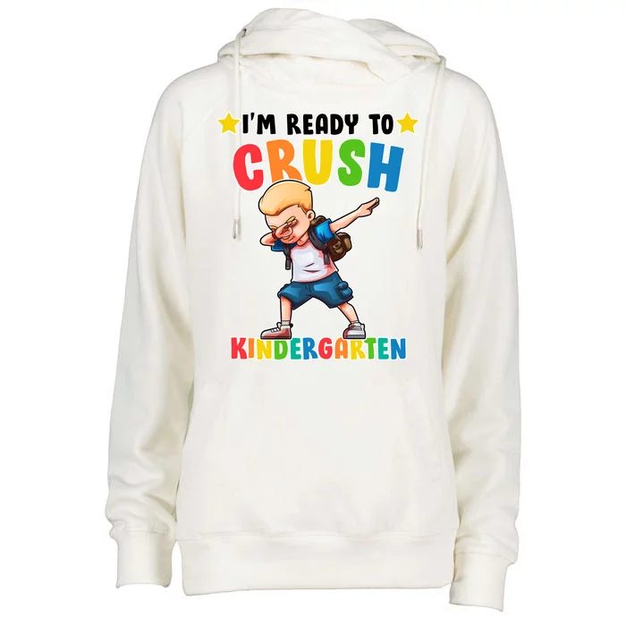 Ready To Crush Kindergarten Dabbing Boy Womens Funnel Neck Pullover Hood