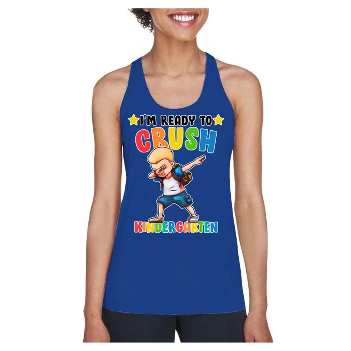 Ready To Crush Kindergarten Dabbing Boy Women's Racerback Tank