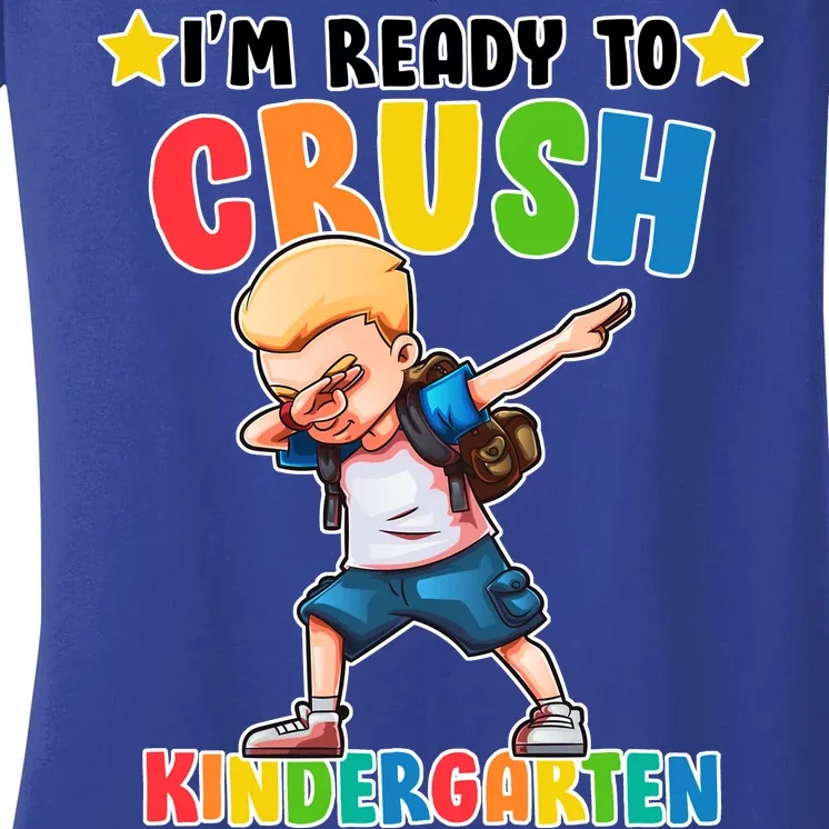 Ready To Crush Kindergarten Dabbing Boy Women's V-Neck T-Shirt