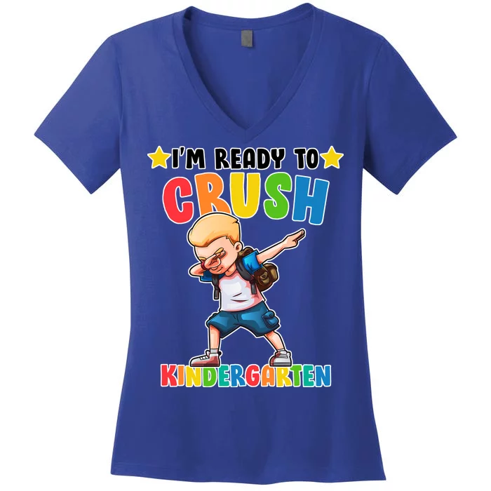 Ready To Crush Kindergarten Dabbing Boy Women's V-Neck T-Shirt