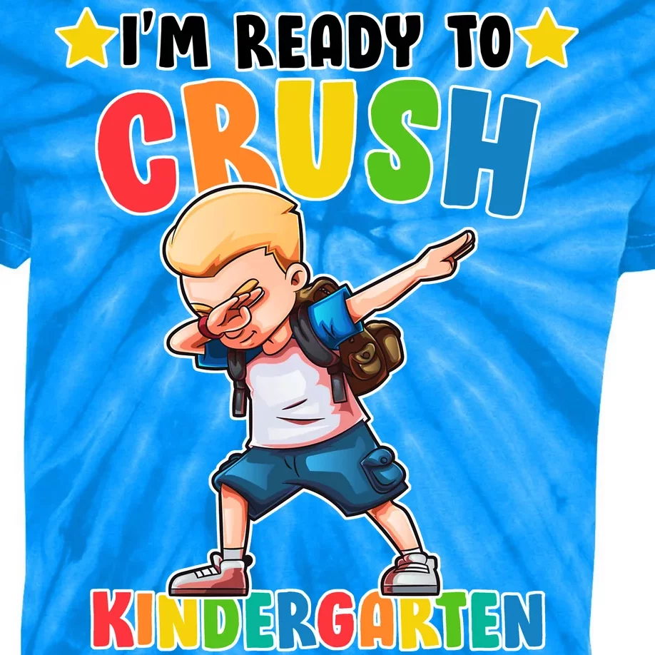 Ready To Crush Kindergarten Dabbing Boy Kids Tie-Dye T-Shirt