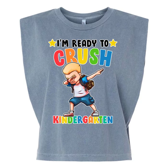 Ready To Crush Kindergarten Dabbing Boy Garment-Dyed Women's Muscle Tee