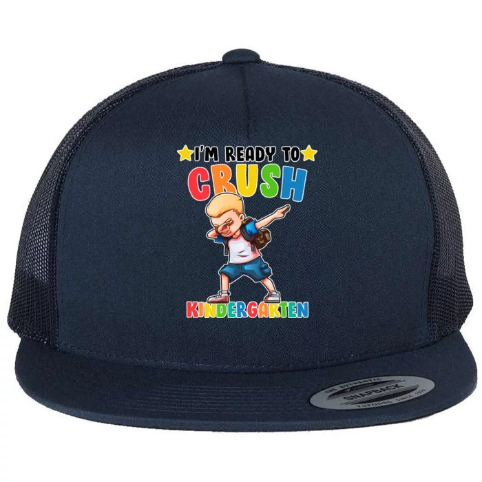 Ready To Crush Kindergarten Dabbing Boy Flat Bill Trucker Hat