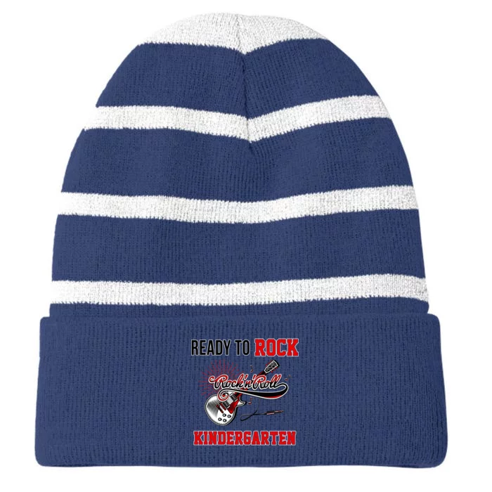 Ready To Rock Kindergarten Striped Beanie with Solid Band