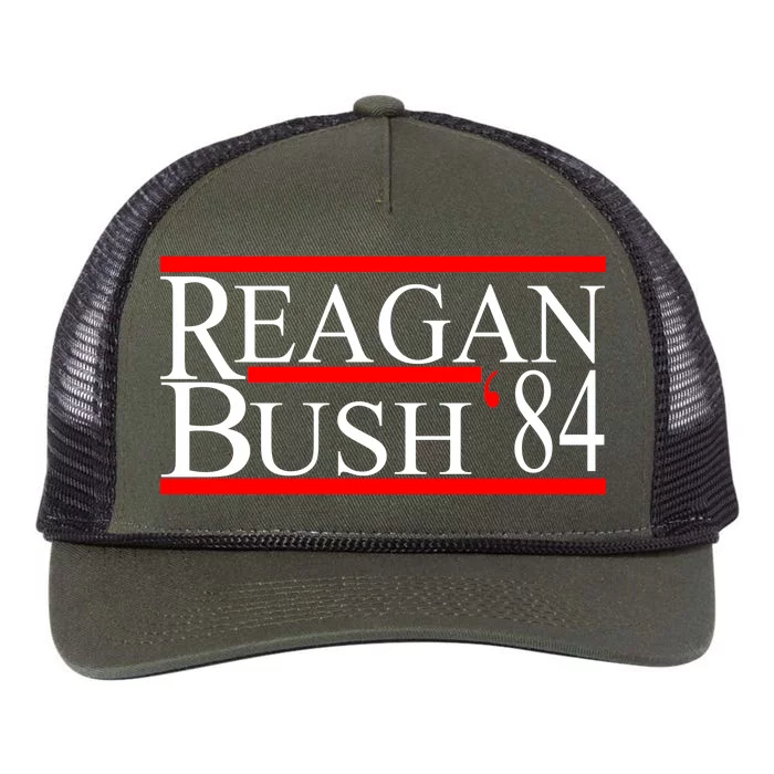 Reagan Bush 84 Retro USA Election Retro Rope Trucker Hat Cap