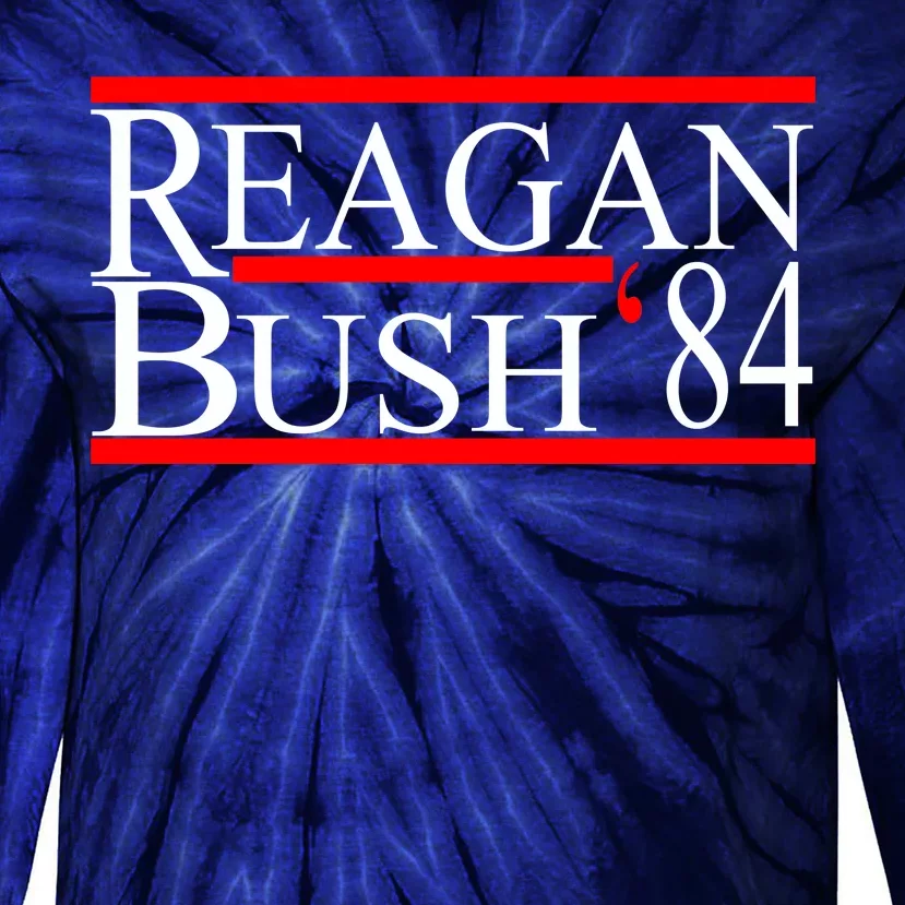 Reagan Bush 84 Retro USA Election Tie-Dye Long Sleeve Shirt