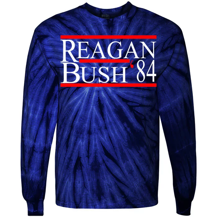 Reagan Bush 84 Retro USA Election Tie-Dye Long Sleeve Shirt