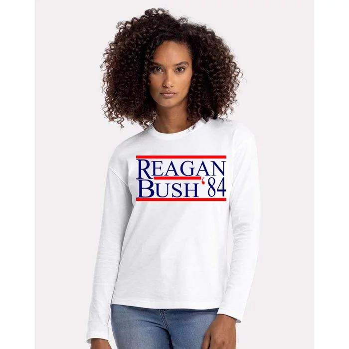 Reagan Bush 84 Retro USA Election Womens Cotton Relaxed Long Sleeve T-Shirt