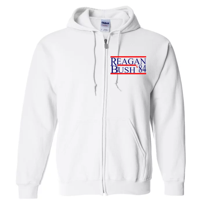 Reagan Bush 84 Retro USA Election Full Zip Hoodie