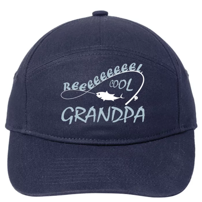 Real Cool Fishing Grandpa 7-Panel Snapback Hat