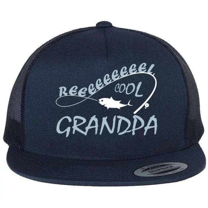 Real Cool Fishing Grandpa Flat Bill Trucker Hat