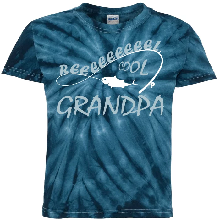 Real Cool Fishing Grandpa Kids Tie-Dye T-Shirt